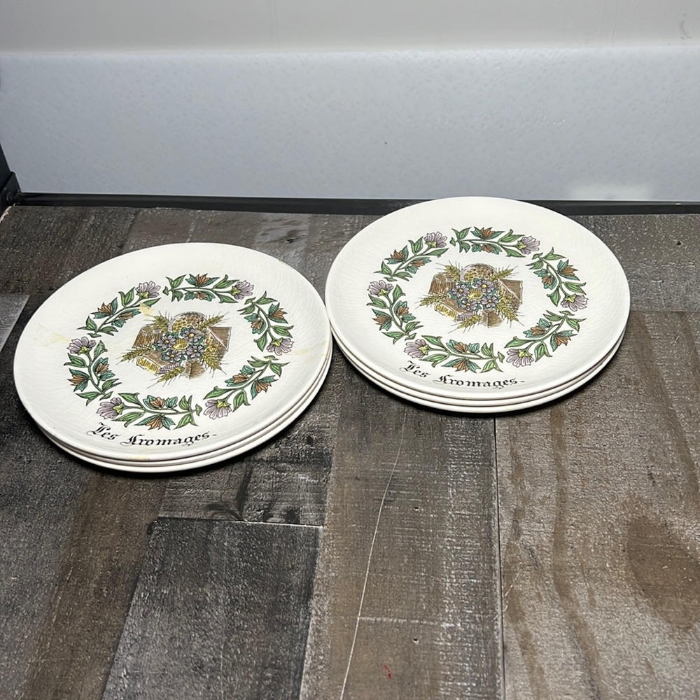 Vintage GIEN Plate LES FROMAGES French Cheese Serving Platter Faience